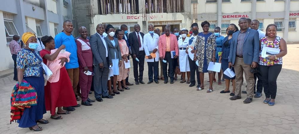 Members on the Health Committee of Parliament and Luwero district authorities during a filed study on SHU's promoted Community Health Financing Schemes in Luwero district. 