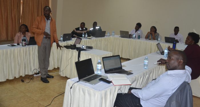 SHU team members during a strategy development meeting held in January 2024 at Hotel Brovad in Masaka City